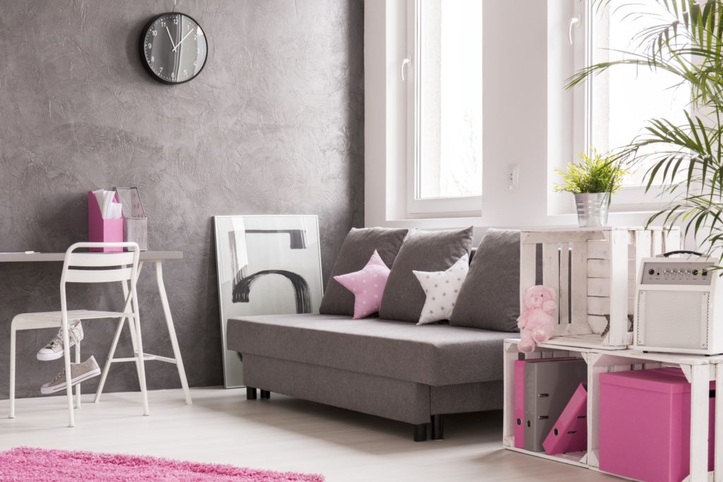 decoração de sala em estilo retrô