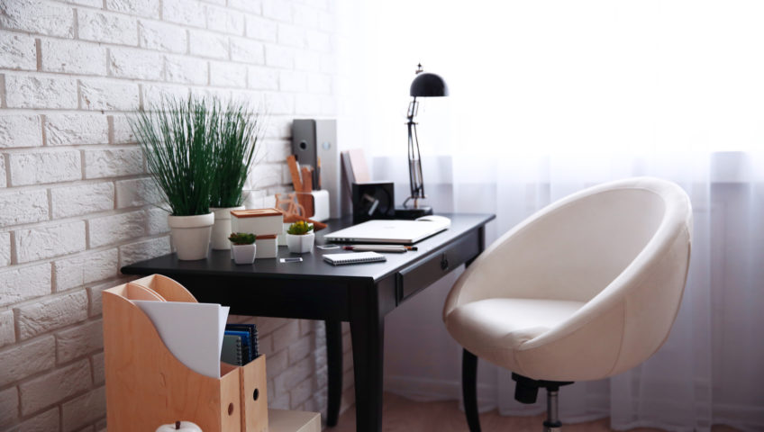 home office com iluminação